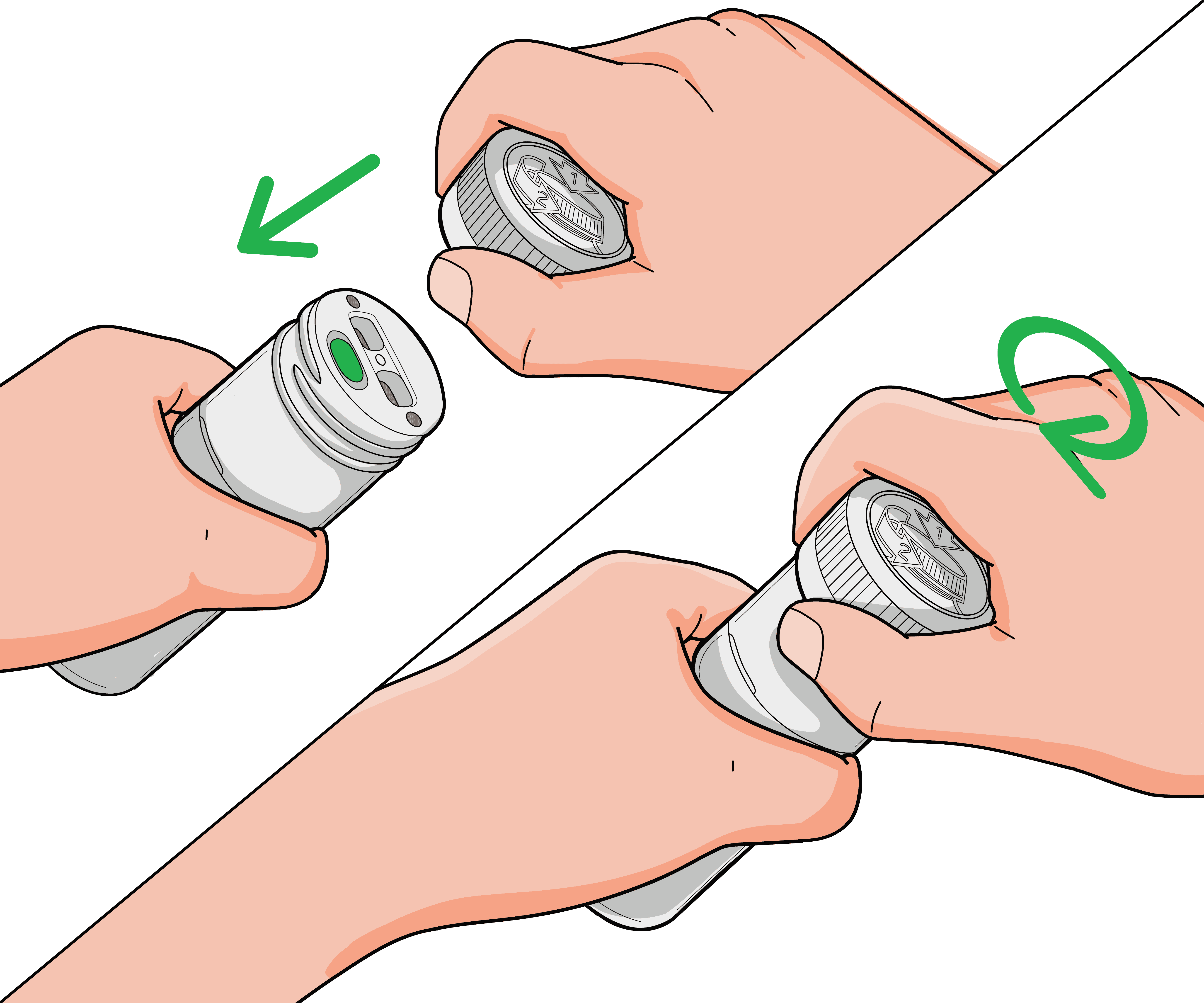 Attaching cap to dispenser