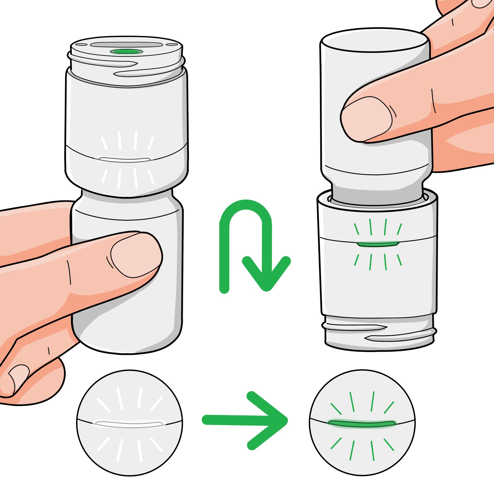 Turning device upside down